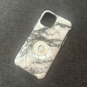 White & Black Marble PopSocket for iPhone 11 Pro